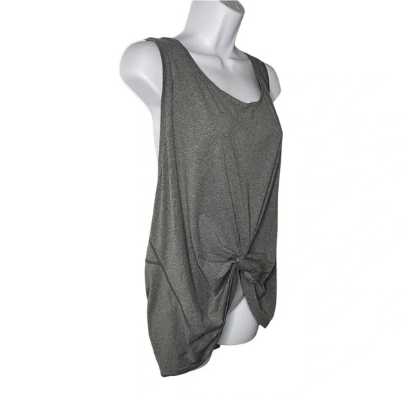 All in Motion Gray Racerback Tank Top 3X |Activewear Knot-Front Detail Plus Size - Picture 1 of 7